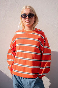 Hod Victoire Tangerine Stripe Sweatshirt - The Mercantile London