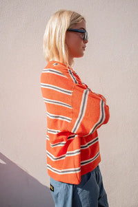 Hod Victoire Tangerine Stripe Sweatshirt - The Mercantile London