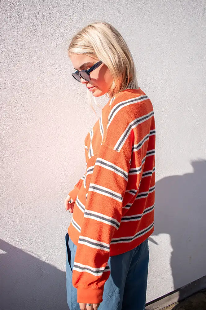 Hod Victoire Tangerine Stripe Sweatshirt - The Mercantile London