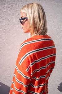 Hod Victoire Tangerine Stripe Sweatshirt - The Mercantile London