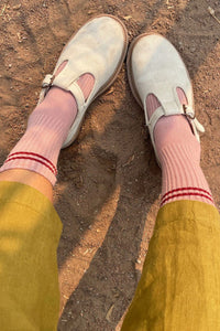 Le Bon Shoppe Boyfriend Vintage Pink Socks - The Mercantile London