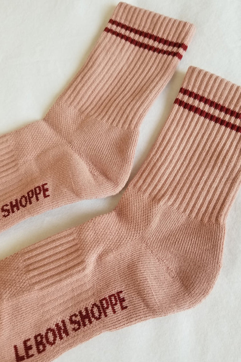 Le Bon Shoppe Boyfriend Vintage Pink Socks - The Mercantile London