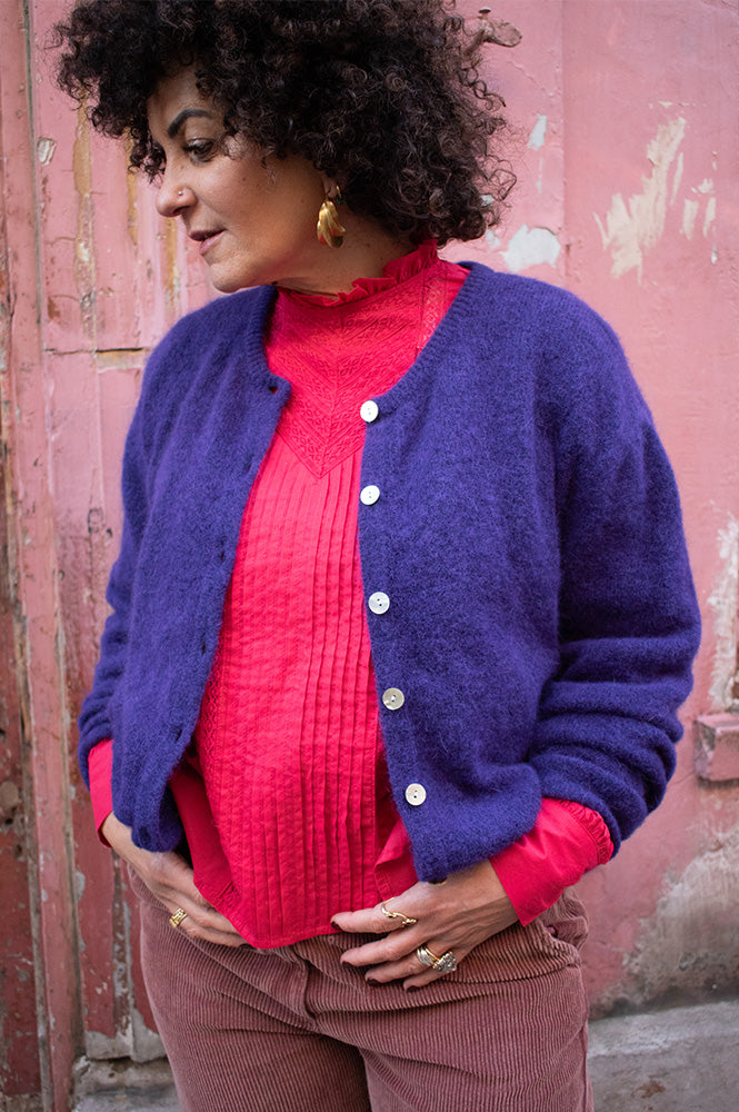 American Vintage Vitow Aubergine Cardigan