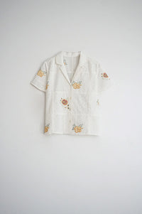 Indi & Cold White Cross-Stitch Patch Shirt - The Mercantile London