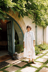 Indi & Cold White Cross-Stitch Skirt - The Mercantile London