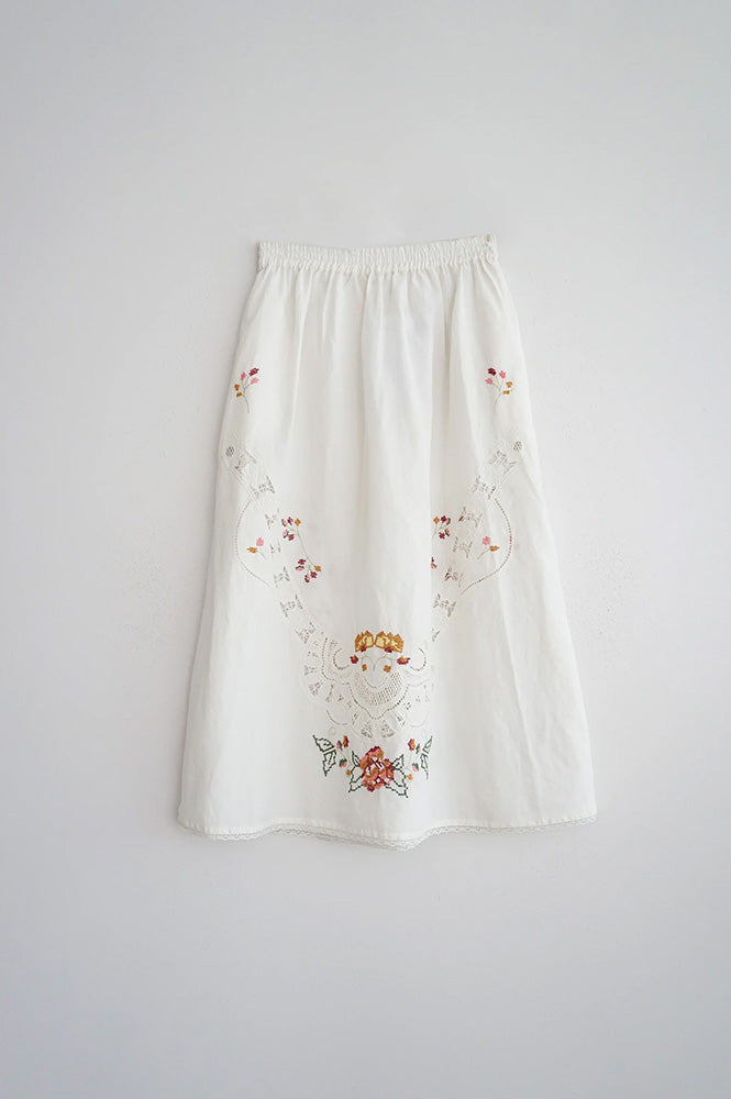 Indi & Cold White Cross-Stitch Skirt - The Mercantile London