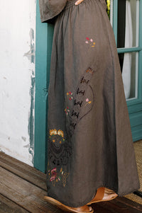Indi & Cold Carbon Cross-Stitch Skirt - The Mercantile London