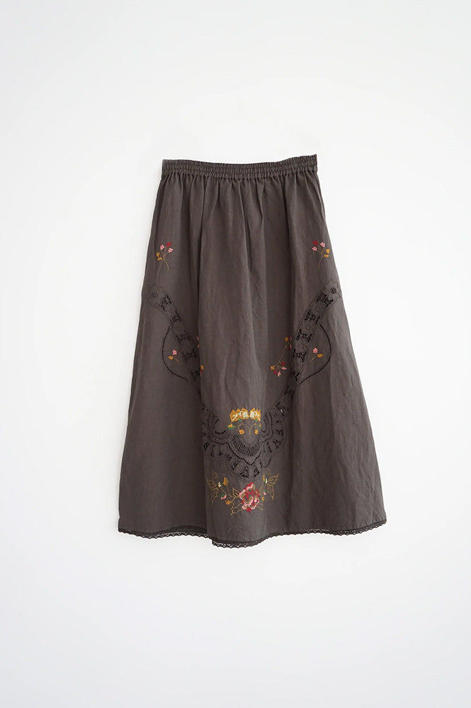 Indi & Cold Carbon Cross-Stitch Skirt - The Mercantile London