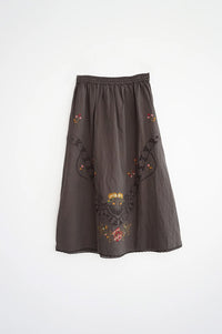 Indi & Cold Carbon Cross-Stitch Skirt - The Mercantile London