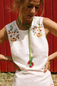 Indi & Cold White Cross-Stitch Dress - The Mercantile London