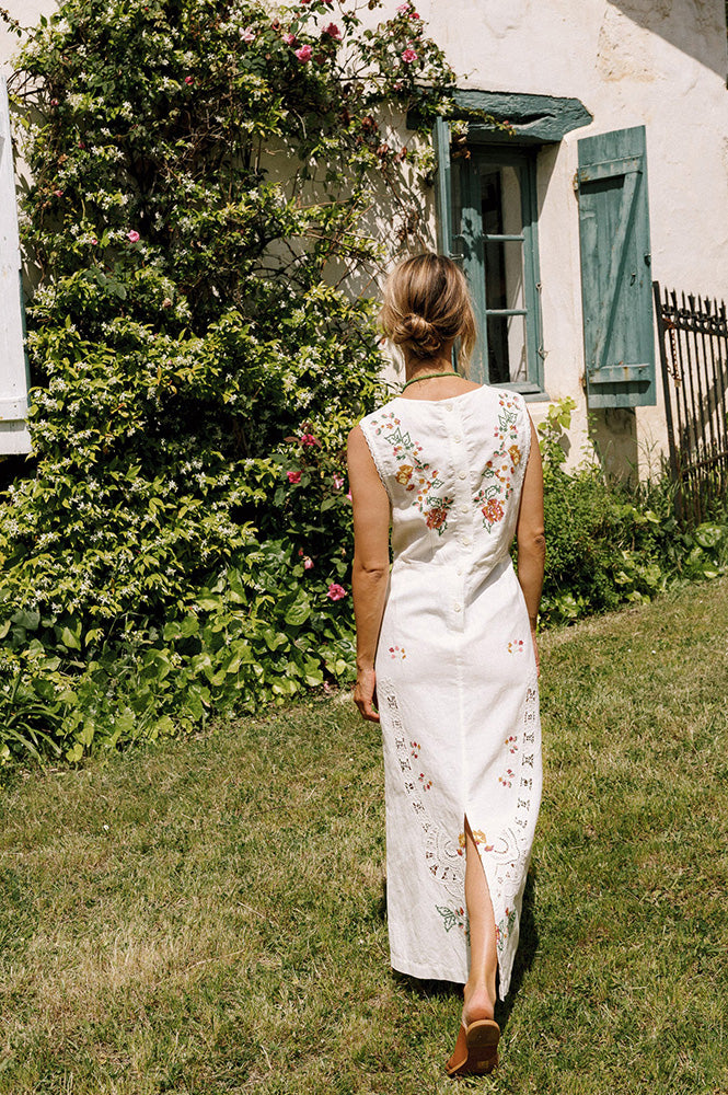 Indi & Cold White Cross-Stitch Dress - The Mercantile London