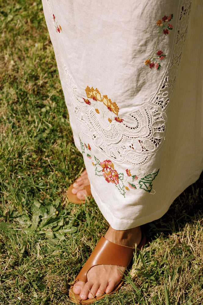 Indi & Cold White Cross-Stitch Dress - The Mercantile London