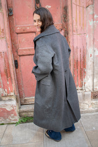 Second Female Walance Dark Grey Melange Coat - The Mercantile London