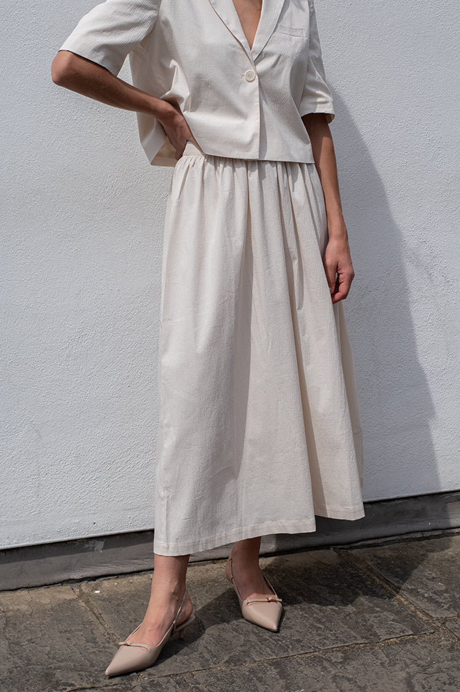 ICHI Wallis Birch Midi Skirt - The Mercantile London