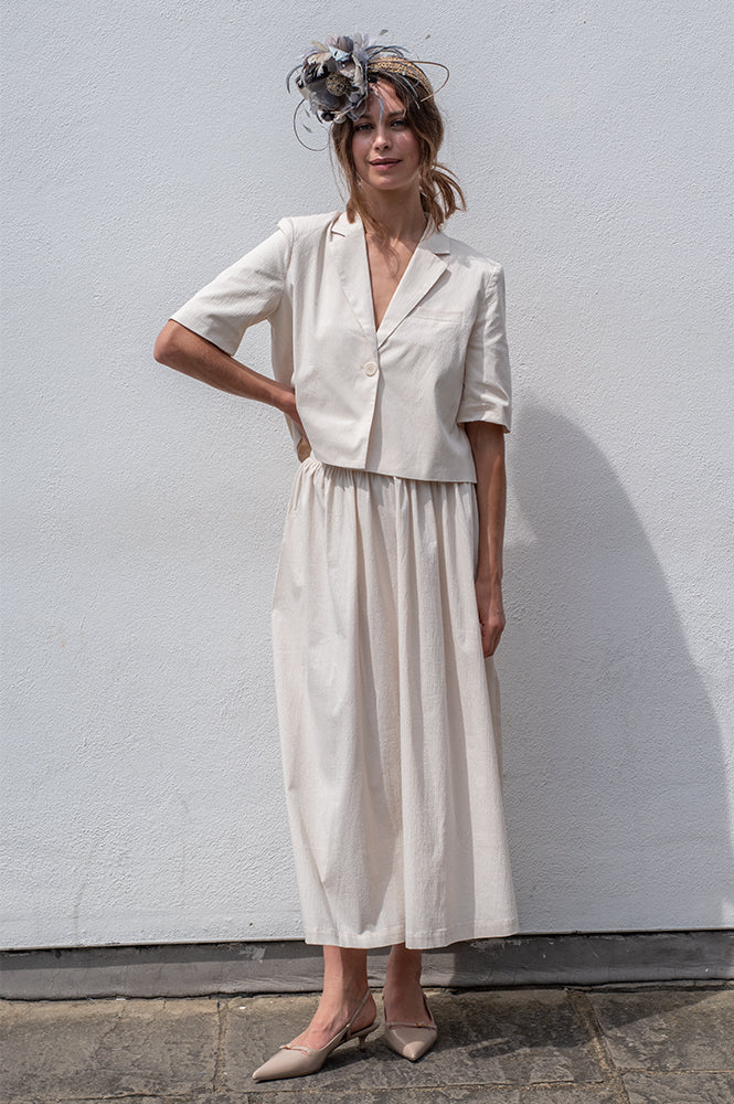 ICHI Wallis Birch Midi Skirt - The Mercantile London