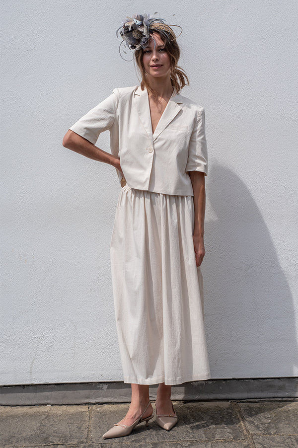 ICHI Wallis Birch Midi Skirt - The Mercantile London