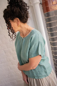 Dr Bloom Darling Green Linen T-Shirt - The Mercantile London