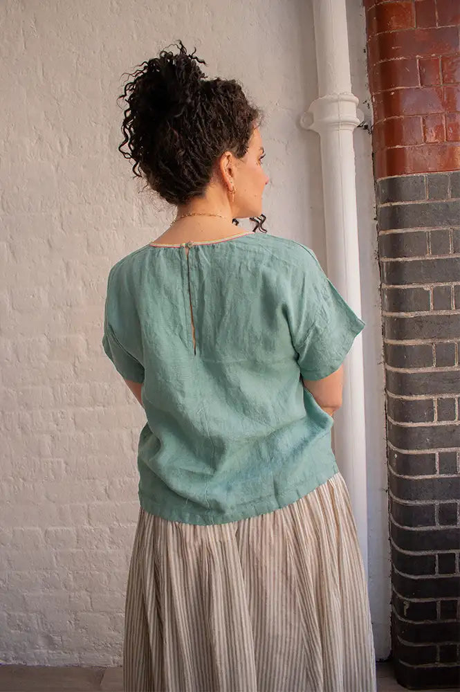 Dr Bloom Darling Green Linen T-Shirt - The Mercantile London
