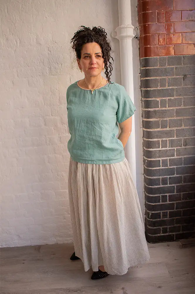 Dr Bloom Darling Green Linen T-Shirt - The Mercantile London