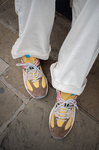 Flower Mountain Wave Brown Ochre Cipria Light Celeste Trainers - The Mercantile London