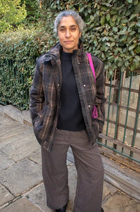 ICHI Cronto Dark Navy Check Jacket
