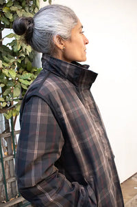 ICHI Cronto Dark Navy Check Jacket