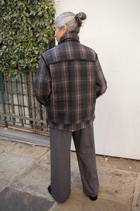 ICHI Cronto Dark Navy Check Jacket