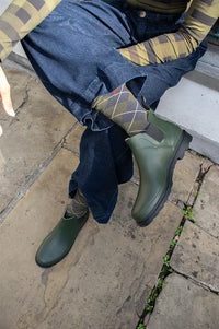 ICHI Piah Kombu Green Rubber Ankle Boots