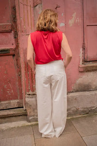 Grace & Mila White Pompon Jeans - The Mercantile London