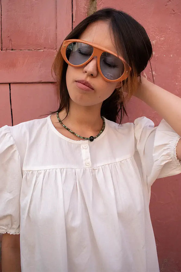 Mod Ref Frankie White Babydoll Ruffle Dress