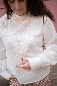 The New Society Perla Moonlight White Blouse - The Mercantile London