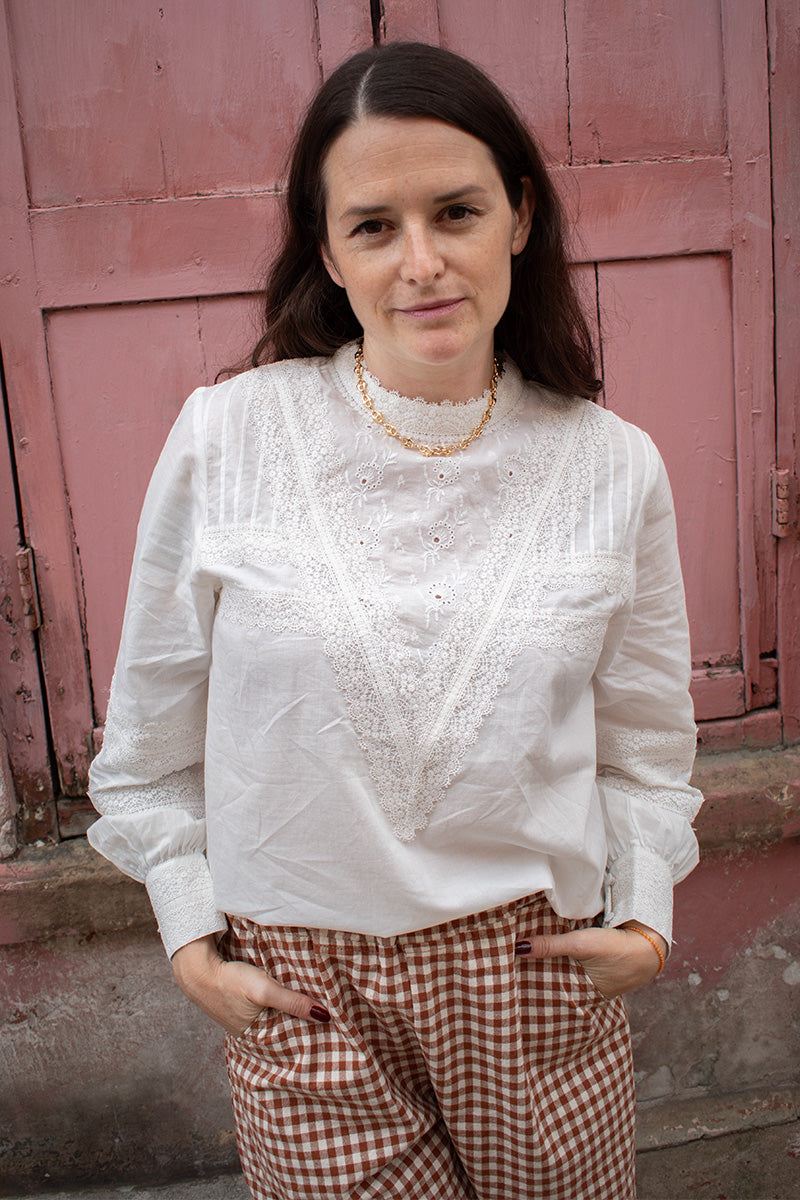 The New Society Perla Moonlight White Blouse - The Mercantile London