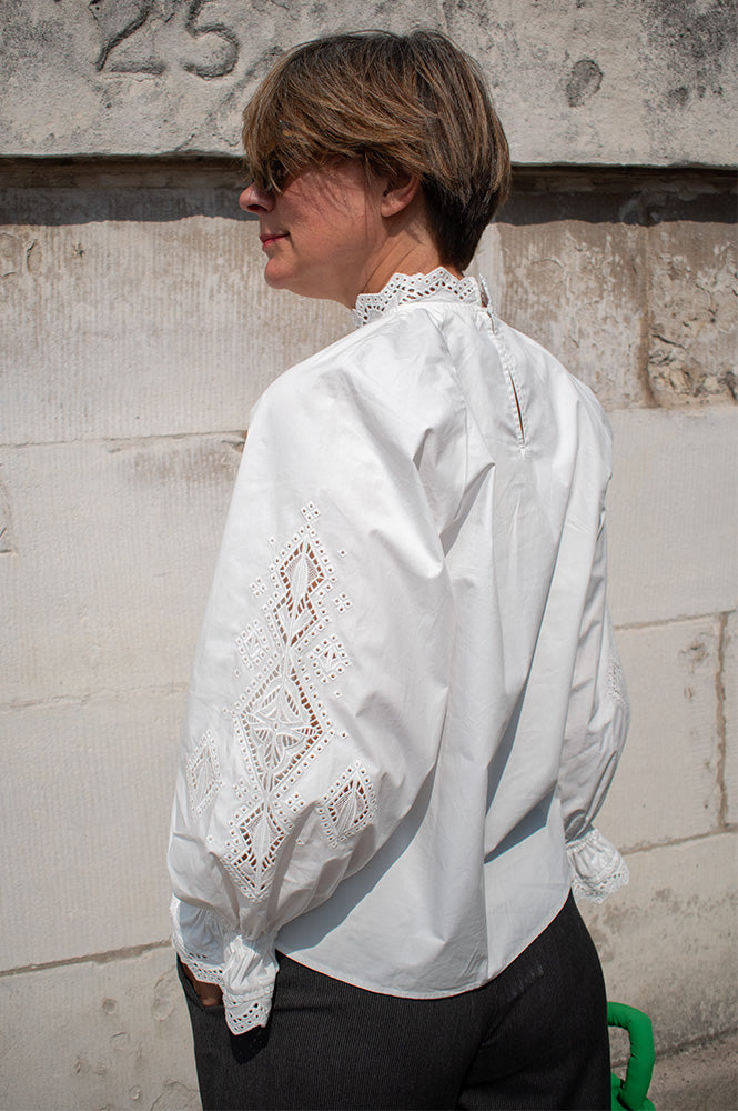 Suncoo Lola White Embroidered Blouse - The Mercantile London