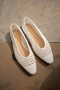 Cocci Florence White Woven Flats