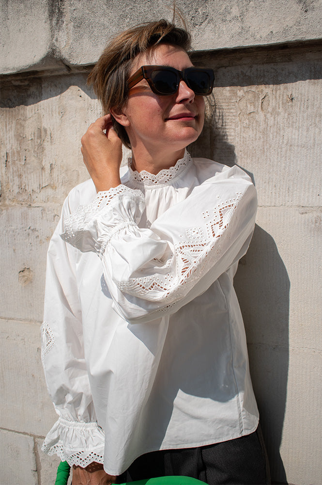 Suncoo Lola White Embroidered Blouse - The Mercantile London