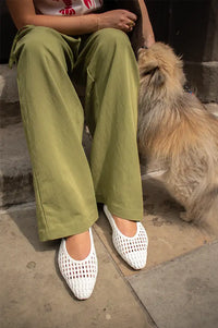 Cocci Florence White Woven Flats