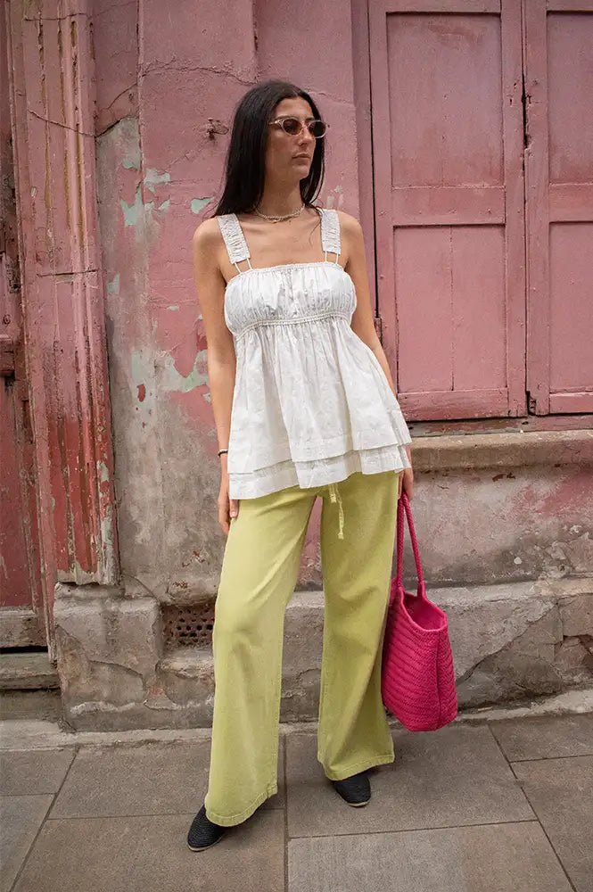 Rabens Saloner Galia Bone Layered Top - The Mercantile London