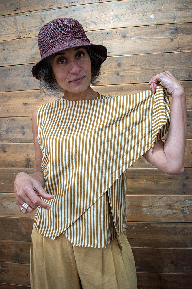 Suncoo Listo Camel Stripe Top - The Mercantile London