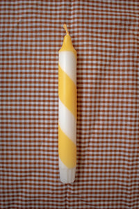Florrie & Wren Butter Yellow Stripe Hand Dipped Candles  - The Mercantile London