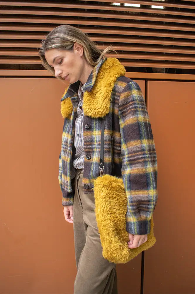 Numph Jenta Dachshund Yellow Check Jacket