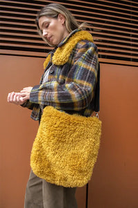 Helen Moore Ochre Faux Fur Barrel Bag