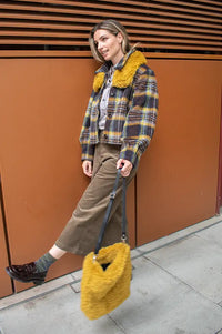 Helen Moore Ochre Faux Fur Barrel Bag