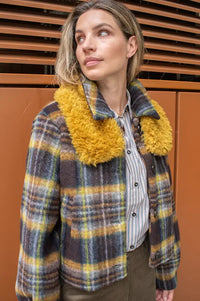 Numph Jenta Dachshund Yellow Check Jacket