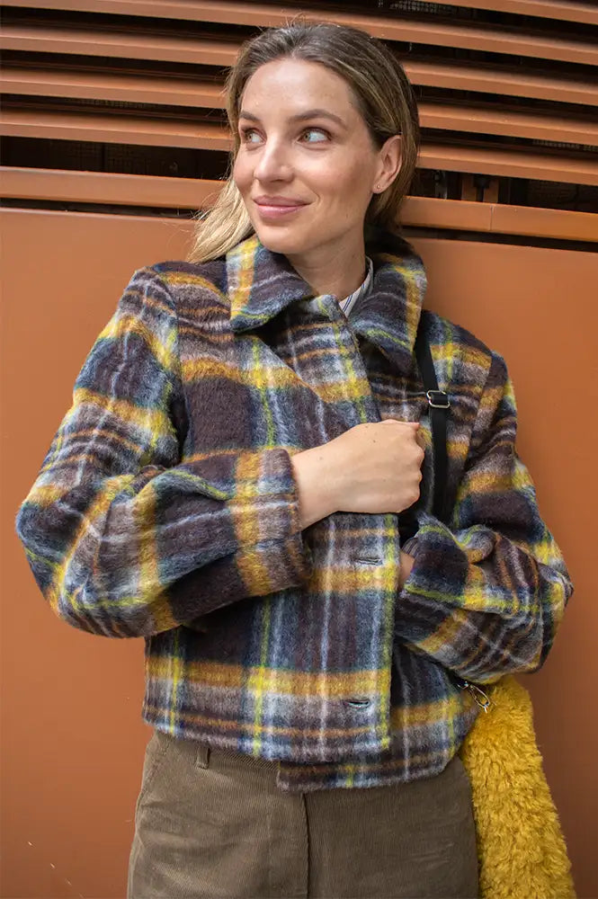Numph Jenta Dachshund Yellow Check Jacket
