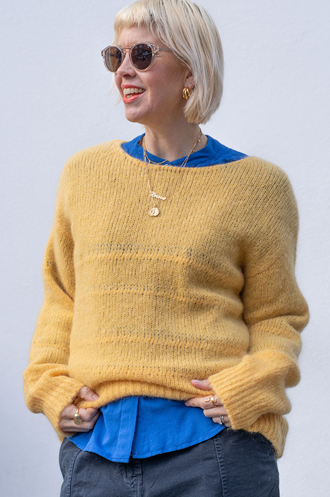 Maison Anje Beryton Uni Ochre Pullover - The Mercantile London