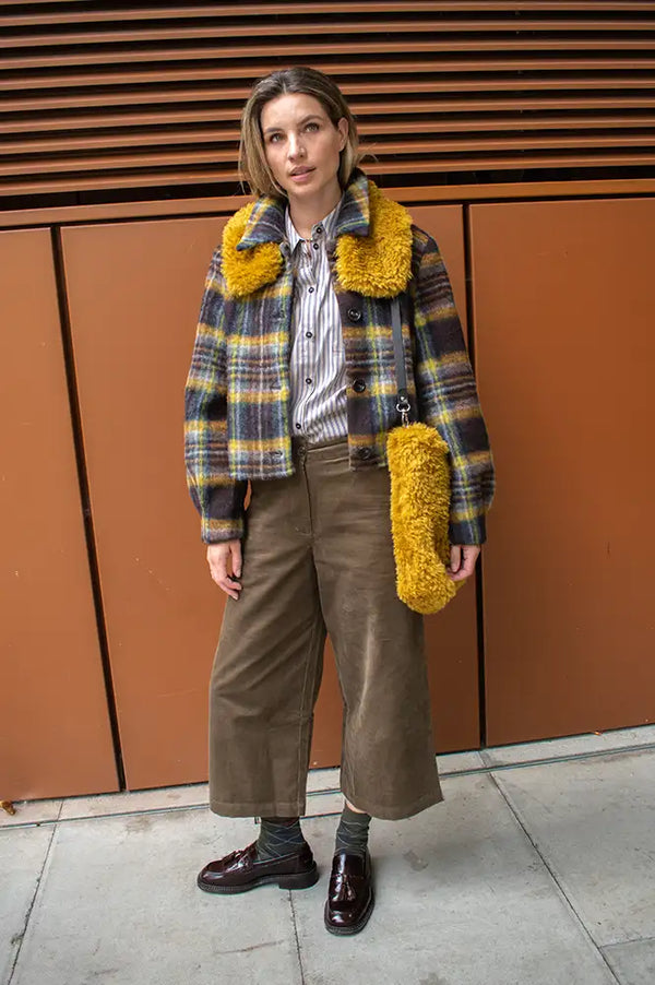 Numph Jenta Dachshund Yellow Check Jacket