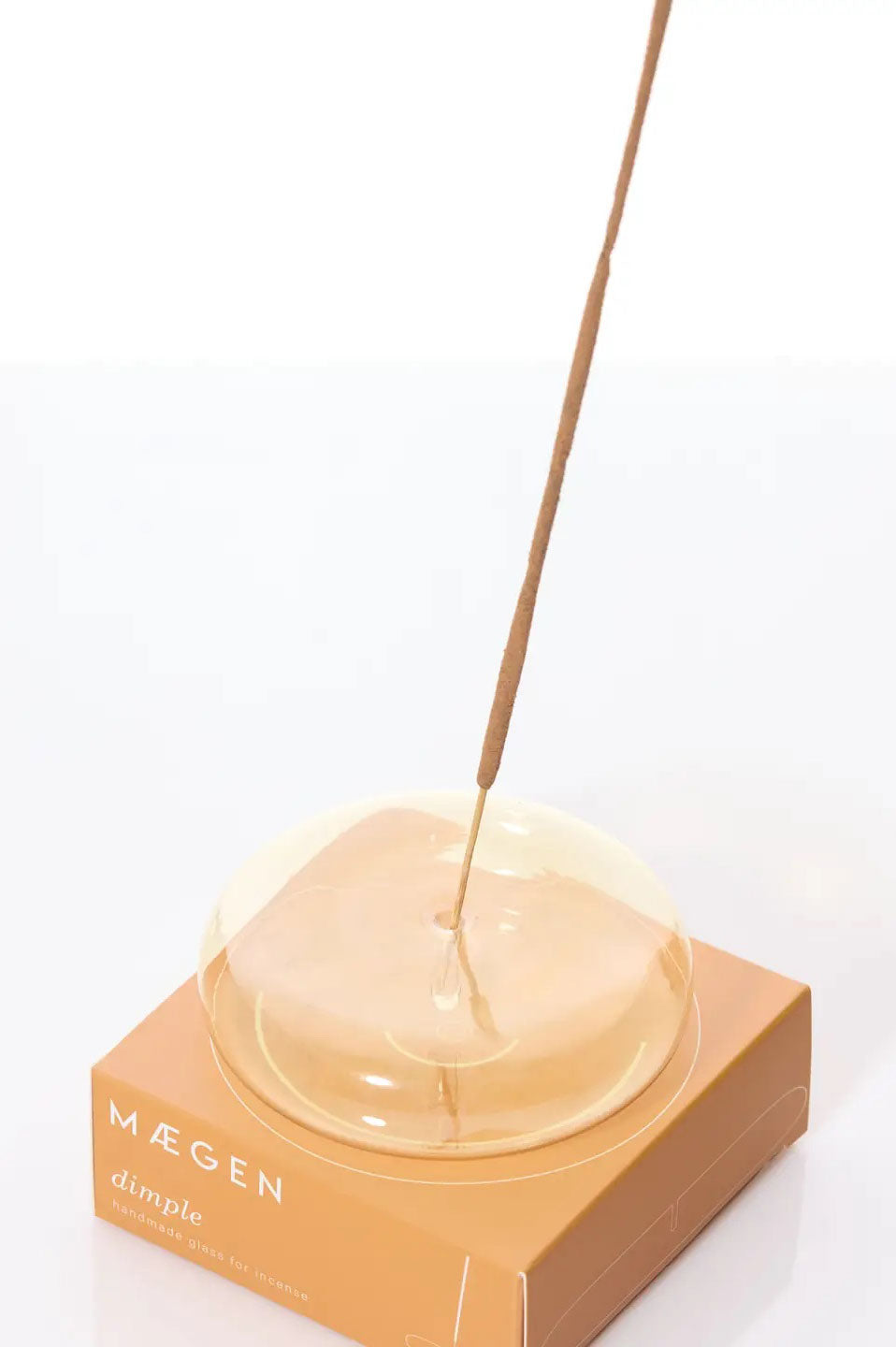 MÆGEN Yellow Dimple Hand Blown Glass Incense Holder - The Mercantile London