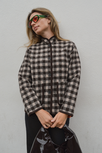 Yerse Brown And Ecru Checked Jacket