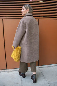 Yerse Chocolate Faux Shearling Coat