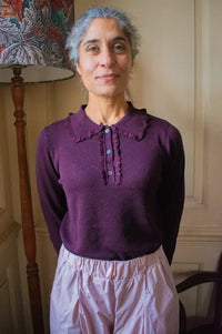 Yerse Granate Fine Knitted Polo Jumper